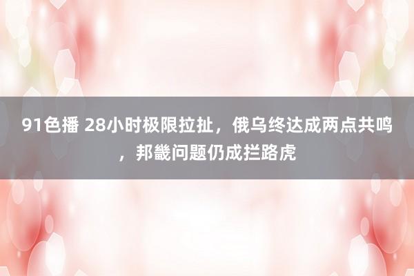 91色播 28小时极限拉扯，俄乌终达成两点共鸣，邦畿问题仍成拦路虎