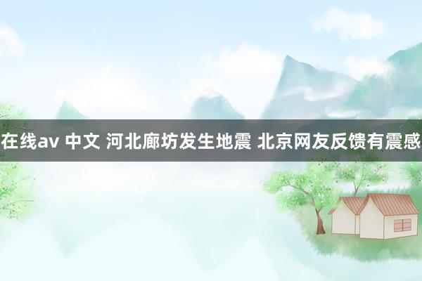 在线av 中文 河北廊坊发生地震 北京网友反馈有震感